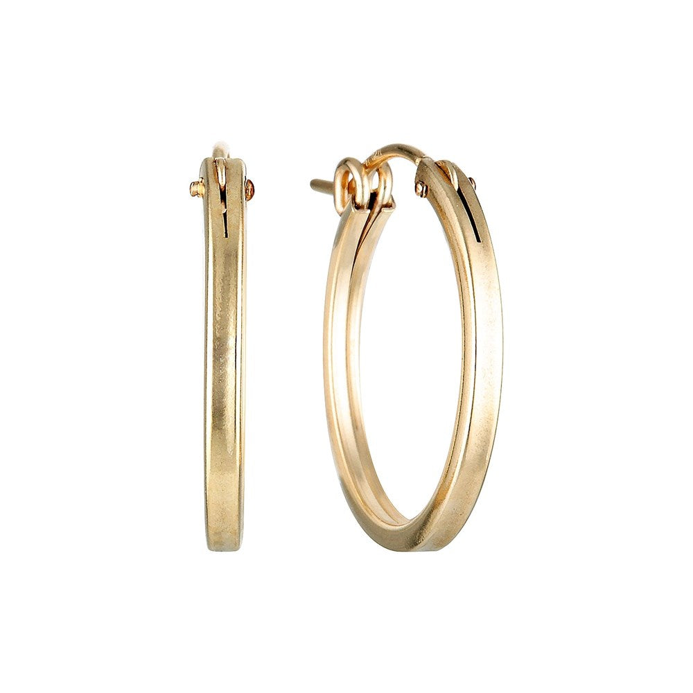  Gold Square Profile Hoop Earrings - Bowerbird Jewels - Online Jewellery Stores
