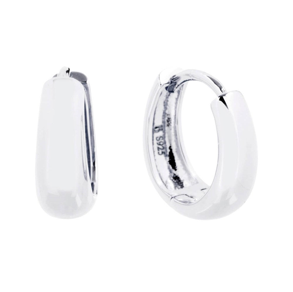 Small Tapering Huggie Earrings Silver 1 - Bowerbird Jewels - Online Jewellery Stores