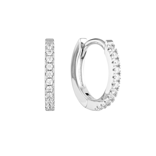 Load image into Gallery viewer, Reverie Standard Huggie Earrings Silver  - Bowerbird Jewels - Online Jewellery Stores
