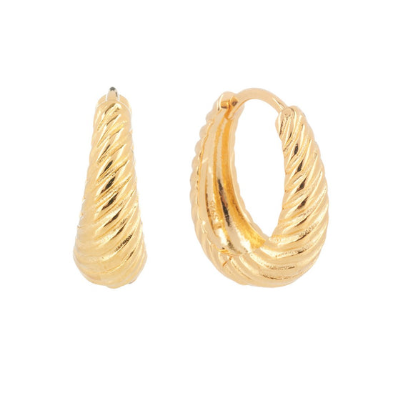Load image into Gallery viewer, Muse Hoop Earrings Gold 1 - Bowerbird Jewels - Online Jewellery Stores
