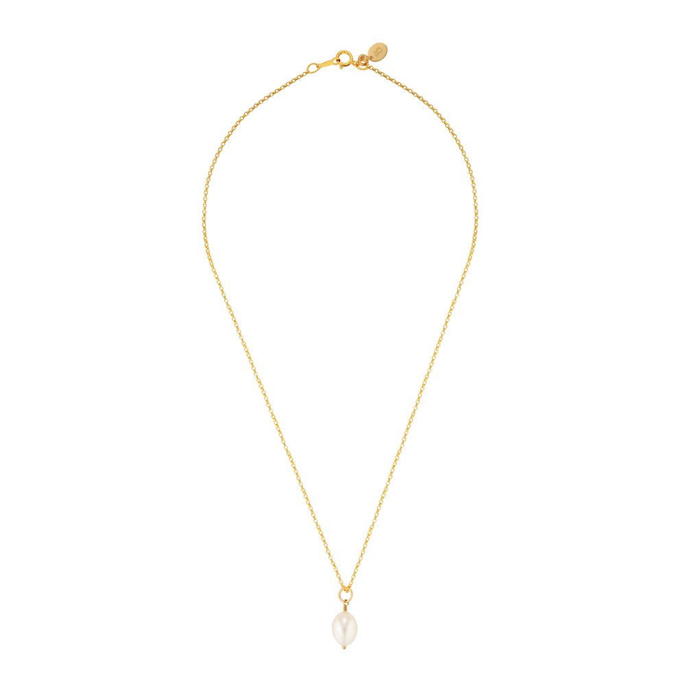 Single Drop Pearl Pendant Gold 1 - Bowerbird Jewels - Online Jewellery Stores