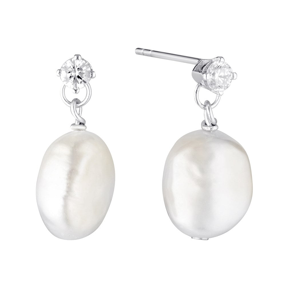 Load image into Gallery viewer, Avenoir Pearl Drop Earrings Silver- Bowerbird Jewels - Online Jewellery Stores
