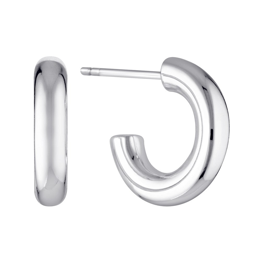 Donut Hoop Earrings Silver- Bowerbird Jewels - Online Jewellery Stores