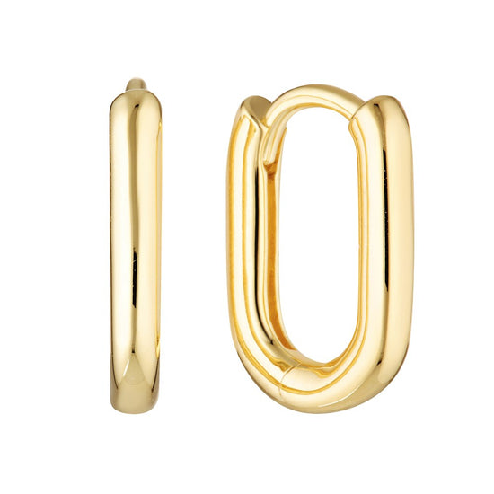 Siren Oval Hoop Earrings Gold - Bowerbird Jewels - Online Jewellery Stores