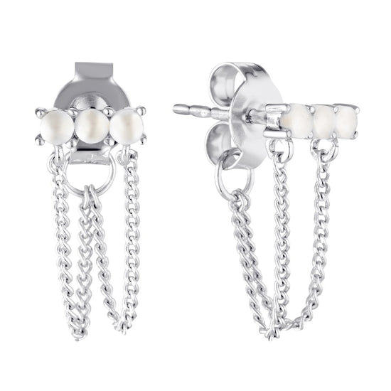 Pearl Rhapsody Stud Earrings Silver - Bowerbird Jewels - Online Jewellery Stores