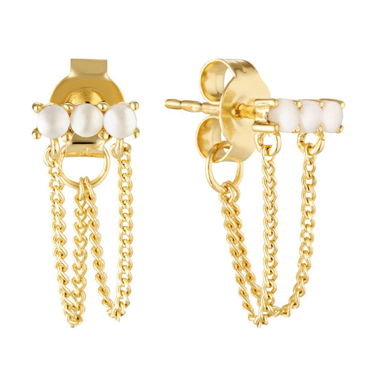 Pearl Rhapsody Stud Earrings Gold - Bowerbird Jewels - Online Jewellery Stores