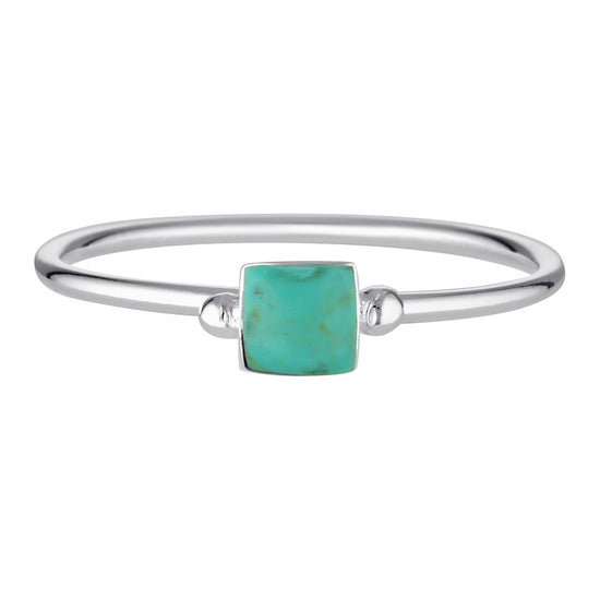 Silver Square Turquoise Ring