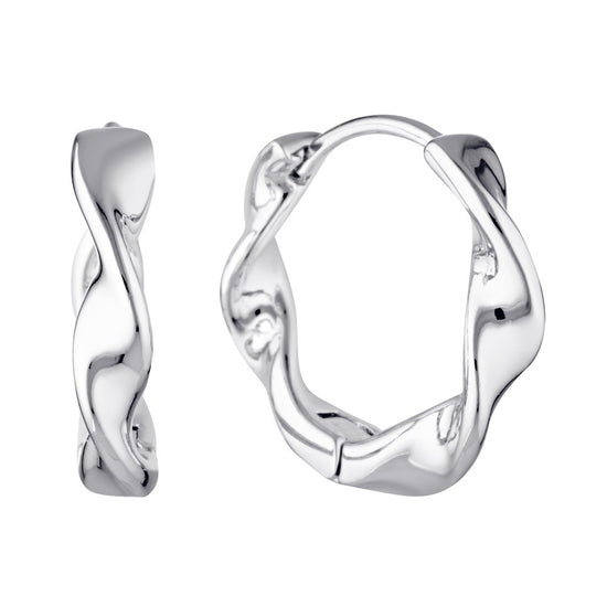 Aisling Twist Hoop Huggie Earrings Silver - Bowerbird Jewels - Online Jewellery Stores