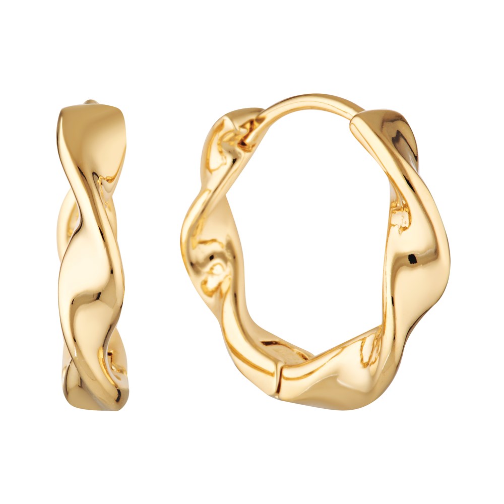 Aisling Twist Hoop Huggie Earrings Gold - Bowerbird Jewels - Online Jewellery Stores