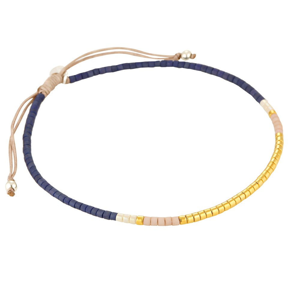 Lucent Colour Block Stacking Bracelet Navy/Gold - Bowerbird Jewels - Online Jewellery Stores