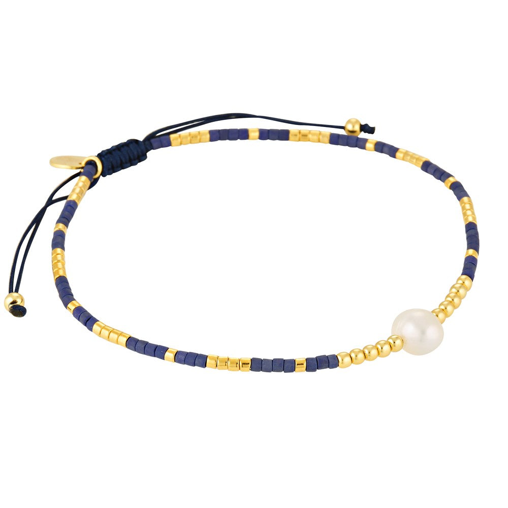 Load image into Gallery viewer, Xanadu Pearl Stacking Bracelet Lapis - Bowerbird Jewels - Online Jewellery Stores
