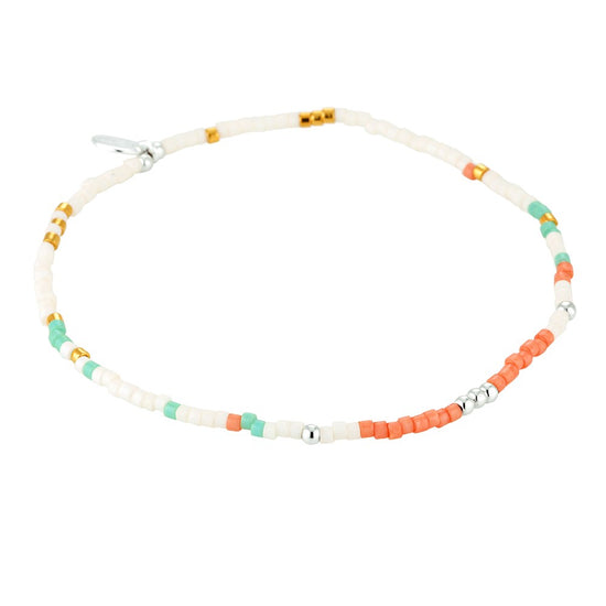Alpas Beaded Stacking Bracelet Papaya - Bowerbird Jewels - Online Jewellery Stores