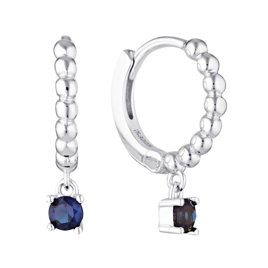 Load image into Gallery viewer, Bubble Huggie Drop Earrings Silver - Bowerbird Jewels - Online Jewellery Stores

