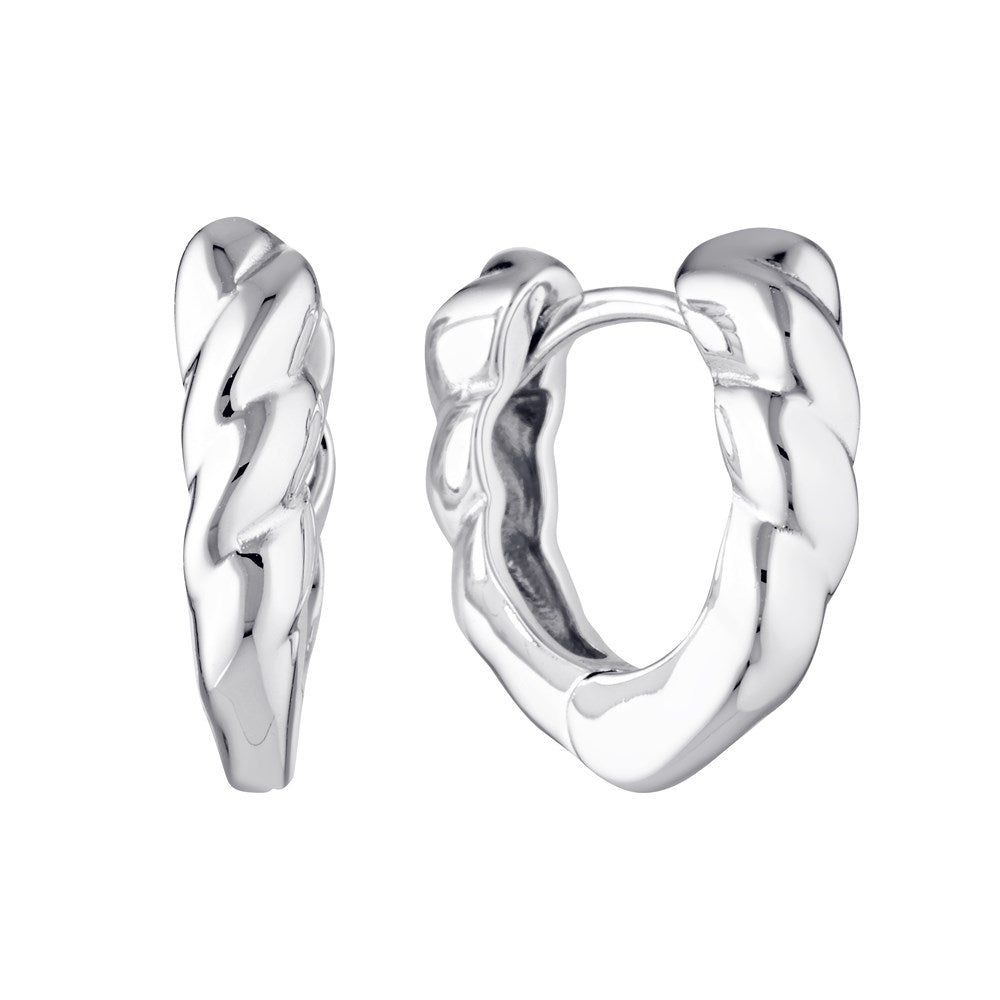 Aura Twist Hoop Earrings Silver - Bowerbird Jewels - Online Jewellery Stores