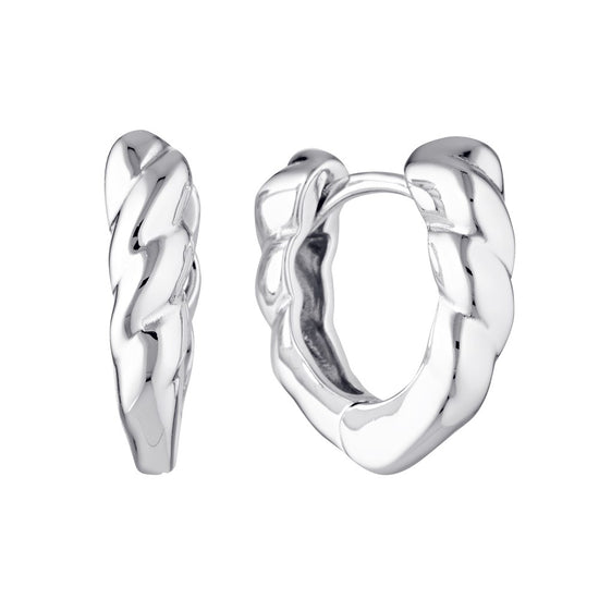 Aura Twist Hoop Earrings Silver - Bowerbird Jewels - Online Jewellery Stores