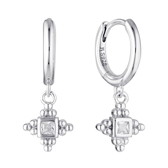 Ailsing Drop Huggie Earring Silver - Bowerbird Jewels - Online Jewellery Stores