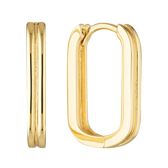 Parea Tube Hoop Earrings Gold - Bowerbird Jewels - Online Jewellery Stores