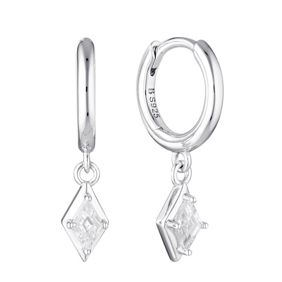 Load image into Gallery viewer, Scintilla Drop Huggie Earrings Silver - Bowerbird Jewels - Online Jewellery Stores
