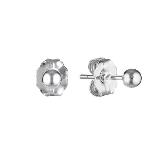 3.0mm Ball Stud Earrings Silver 2 - Bowerbird Jewels - Online Jewellery Stores