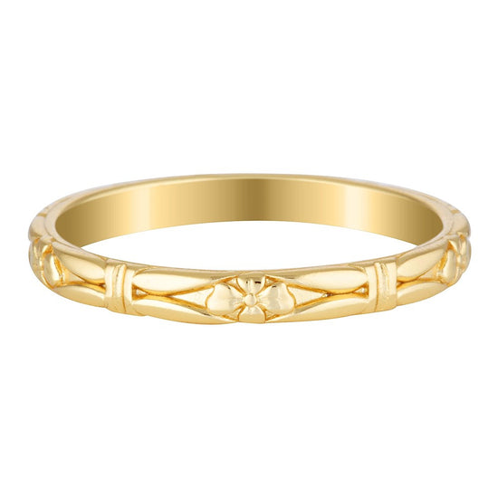 Load image into Gallery viewer, Floral Stacking Band Gold 1 - Bowerbird Jewels - Online Jewellery Stores

