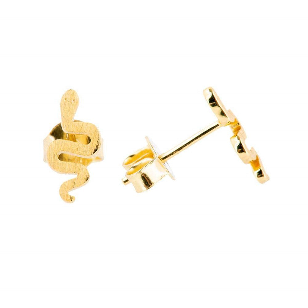 Load image into Gallery viewer, Serpent Earrings Gold 1 - Bowerbird Jewels - Online Jewellery Stores
