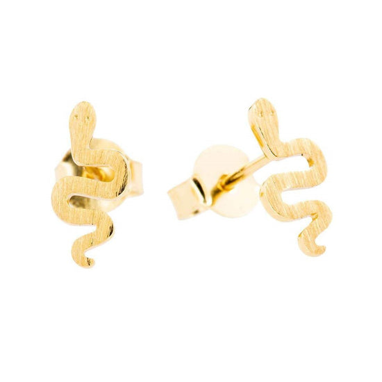 Load image into Gallery viewer, Serpent Earrings Gold 2 - Bowerbird Jewels - Online Jewellery Stores

