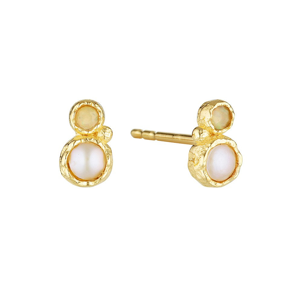 Empowered Organic Studs Gold - Bowerbird Jewels - Online Jewellery Stores