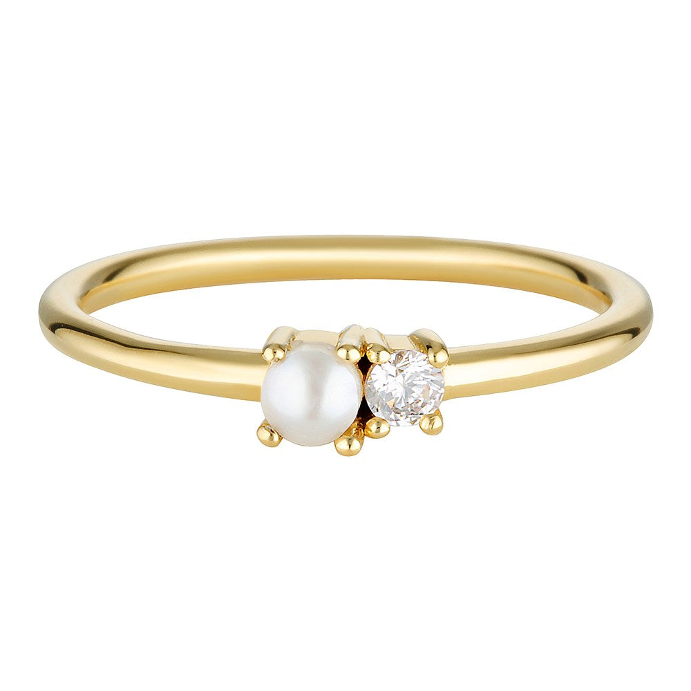 Talua Gold Pearl Ring 1 - Bowerbird Jewels - Online Jewellery Stores