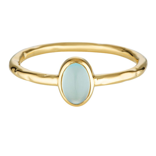 Load image into Gallery viewer,   Gold Solasta Aqua Chalcedony Ring 1 - Bowerbird Jewels - Online Jewellery Stores
