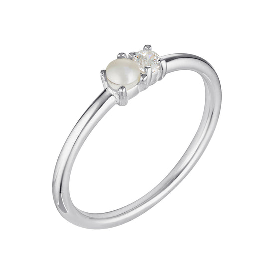 Talua Silver Pearl Ring  2 - Bowerbird Jewels - Online Jewellery Stores