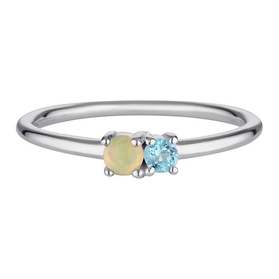 Talua Silver Opal Ring 1 - Bowerbird Jewels - Online Jewellery Stores