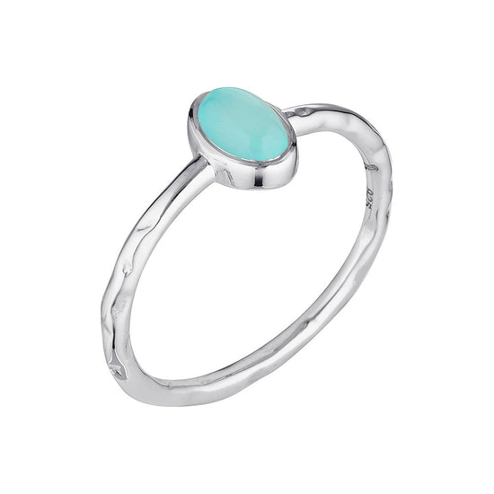 Solasta Silver Aqua Chalcedony Ring 2 - Bowerbird Jewels - Online Jewellery Stores