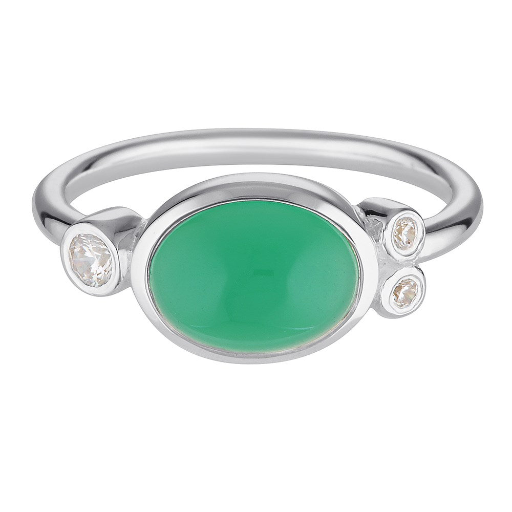 Leal Ring Silver Green Onyx 1 - Bowerbird Jewels - Online Jewellery Stores