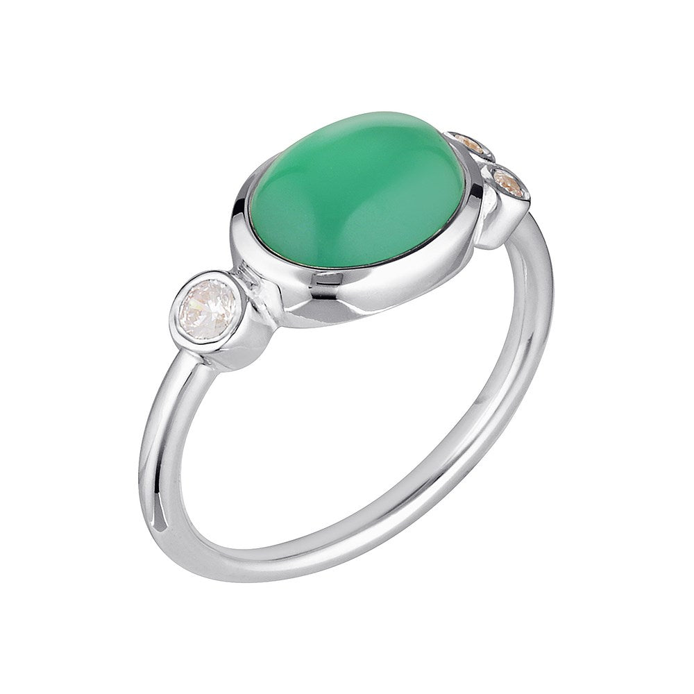 Load image into Gallery viewer, Leal Ring Silver Green Onyx 2 - Bowerbird Jewels - Online Jewellery Stores
