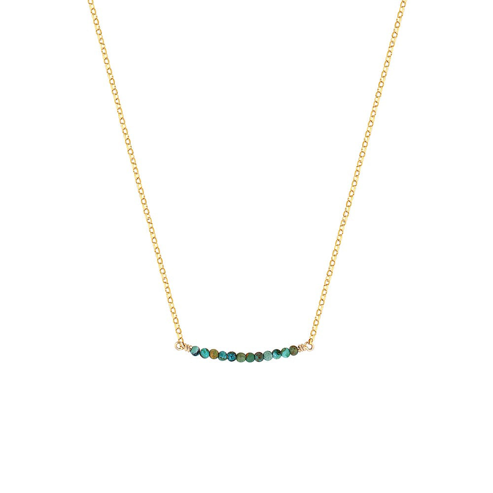 Turquoise Line Necklace Gold 1 - Bowerbird Jewels - Online Jewellery Stores