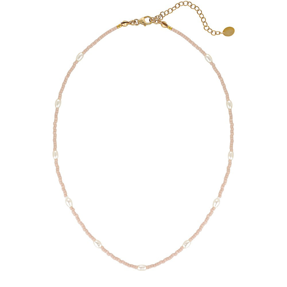   Laconic Rice Pearl Choker Necklace Blush 3 - Bowerbird Jewels - Online Jewellery Stores