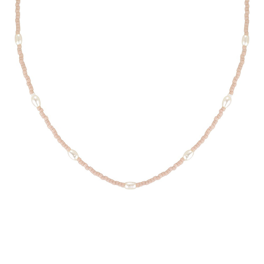   Laconic Rice Pearl Choker Necklace Blush 1 - Bowerbird Jewels - Online Jewellery Stores