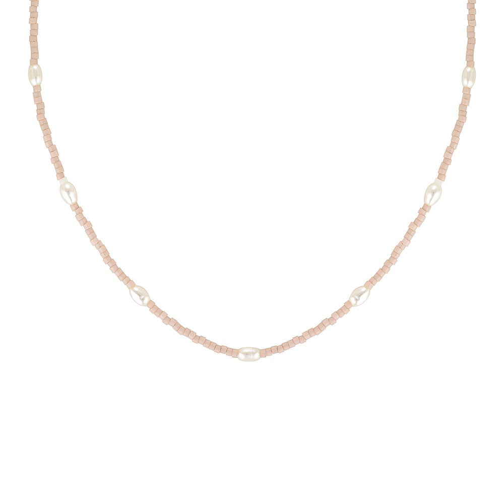   Laconic Rice Pearl Choker Necklace Blush 1 - Bowerbird Jewels - Online Jewellery Stores