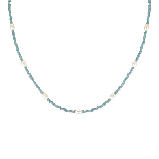   Laconic Rice Pearl Choker Necklace Blue 1 - Bowerbird Jewels - Online Jewellery Stores