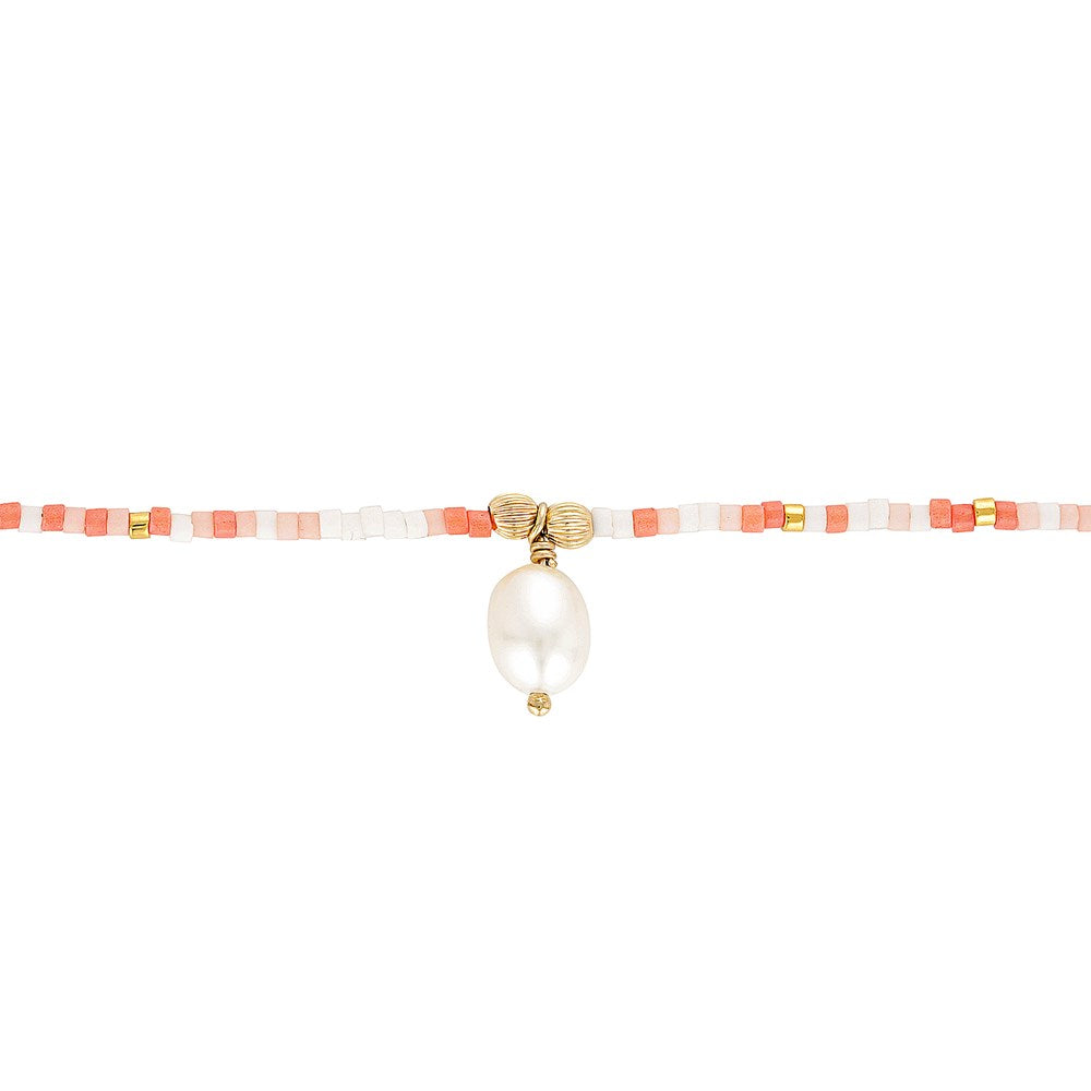 Serein Choker Necklace Coral 2 - Bowerbird Jewels - Online Jewellery Stores