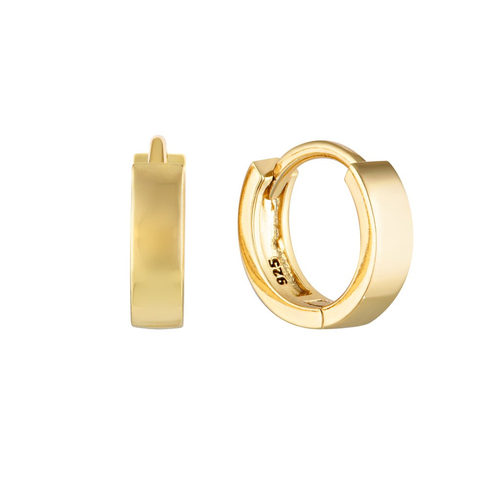 Square Profile Hoop Earrings Gold - Bowerbird Jewels - Online Jewellery Stores