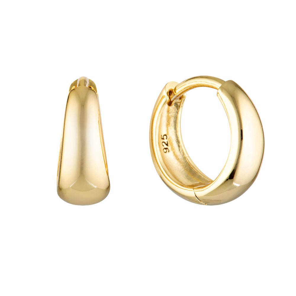 Tapering Hoop Earrings Gold -  Bowerbird Jewels - Online Jewellery Stores