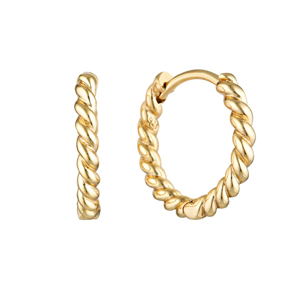 Twist Hoop Earrings Gold - Bowerbird Jewels - Online Jewellery Stores