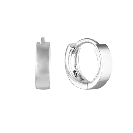 Square Profile Hoop Earrings Silver - Bowerbird Jewels - Online Jewellery Stores