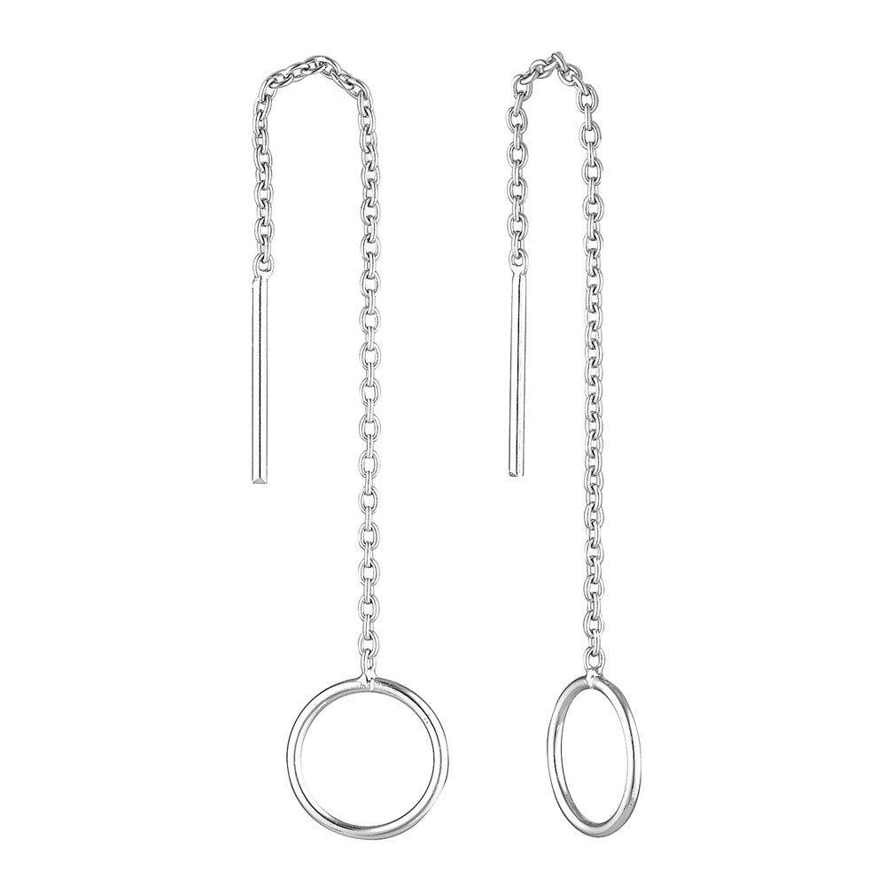 Load image into Gallery viewer, Loop Thread Earrings Silver - Bowerbird Jewels - Online Jewellery Stores
