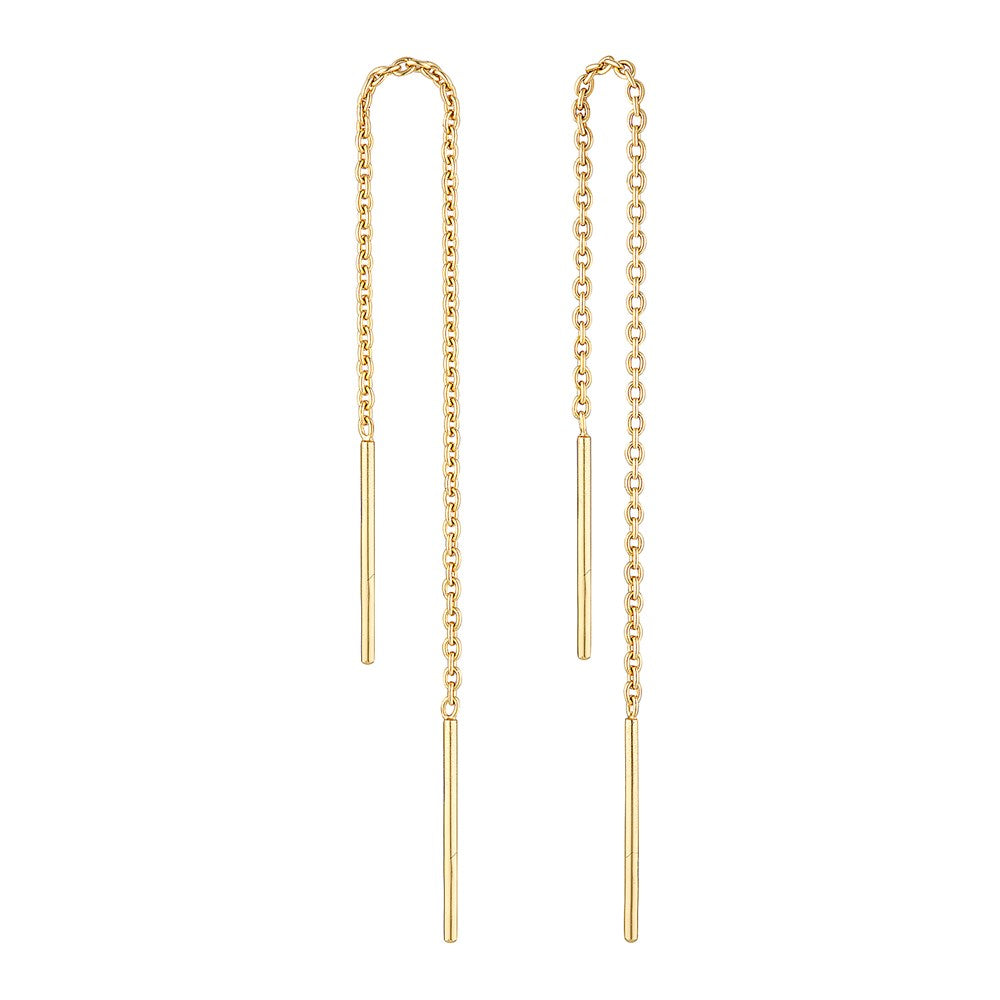 Minimalist Thread Earrings Gold  - Bowerbird Jewels - Online Jewellery Stores