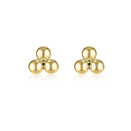 Gold Filled 3 Ball Stud Earrings 1 - Bowerbird Jewels - Online Jewellery Stores