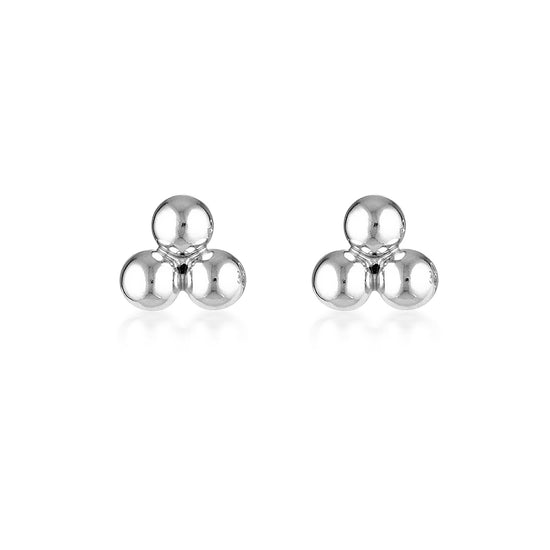 Load image into Gallery viewer, Sterling Silver Three Ball Stud Earrings 1 - Bowerbird Jewels - Online Jewellery Stores

