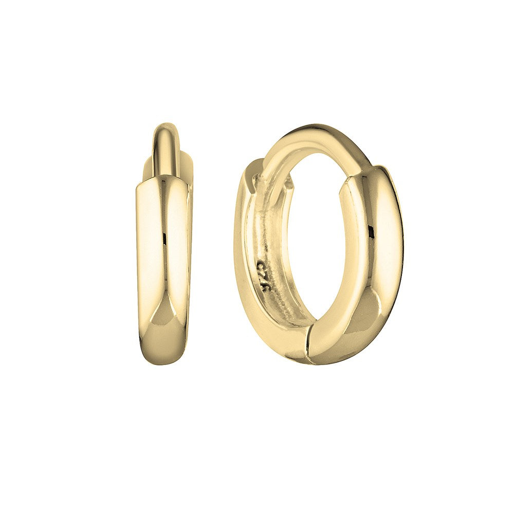 Petite Hoop Huggie Earrings 9.0mm Gold  - Bowerbird Jewels - Online Jewellery Stores