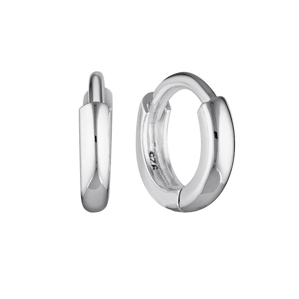 Petite Hoop Huggie Earrings 9.0mm Silver  - Bowerbird Jewels - Online Jewellery Stores